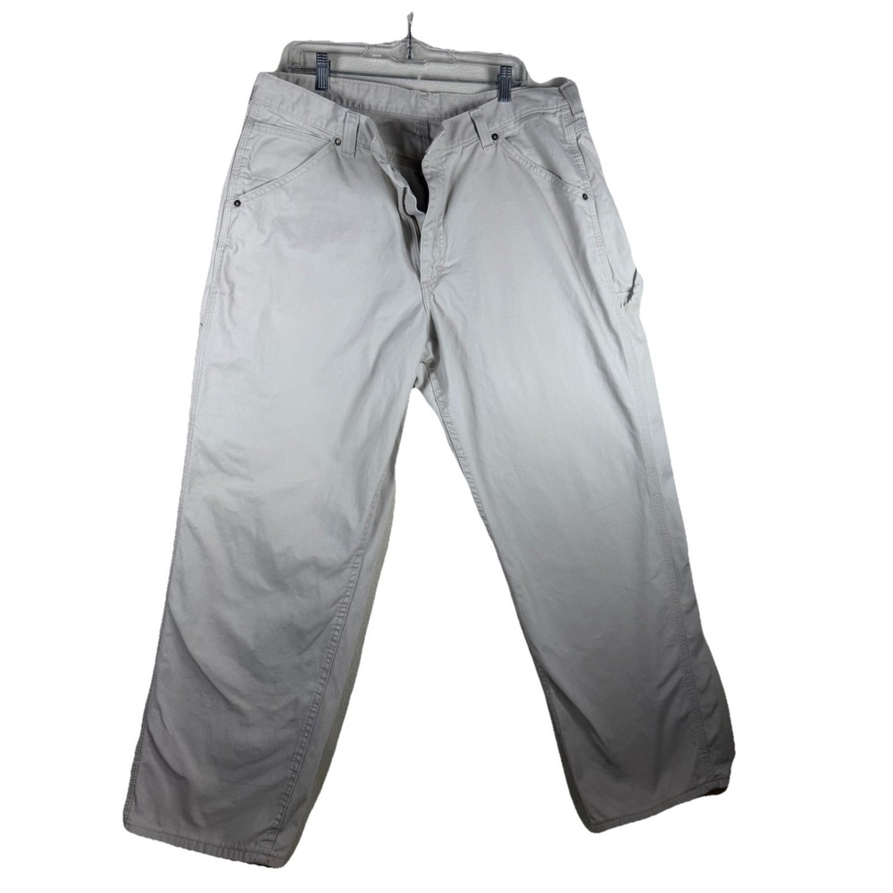 Lee Carpenter 40 x 32 Mens Pants White Stone Cotton Utility
